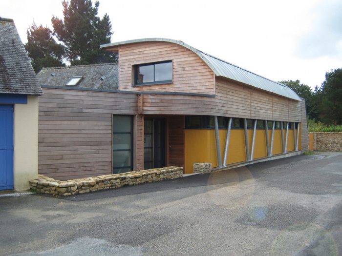 Extension bois sur longère - Vannes : Façade rue