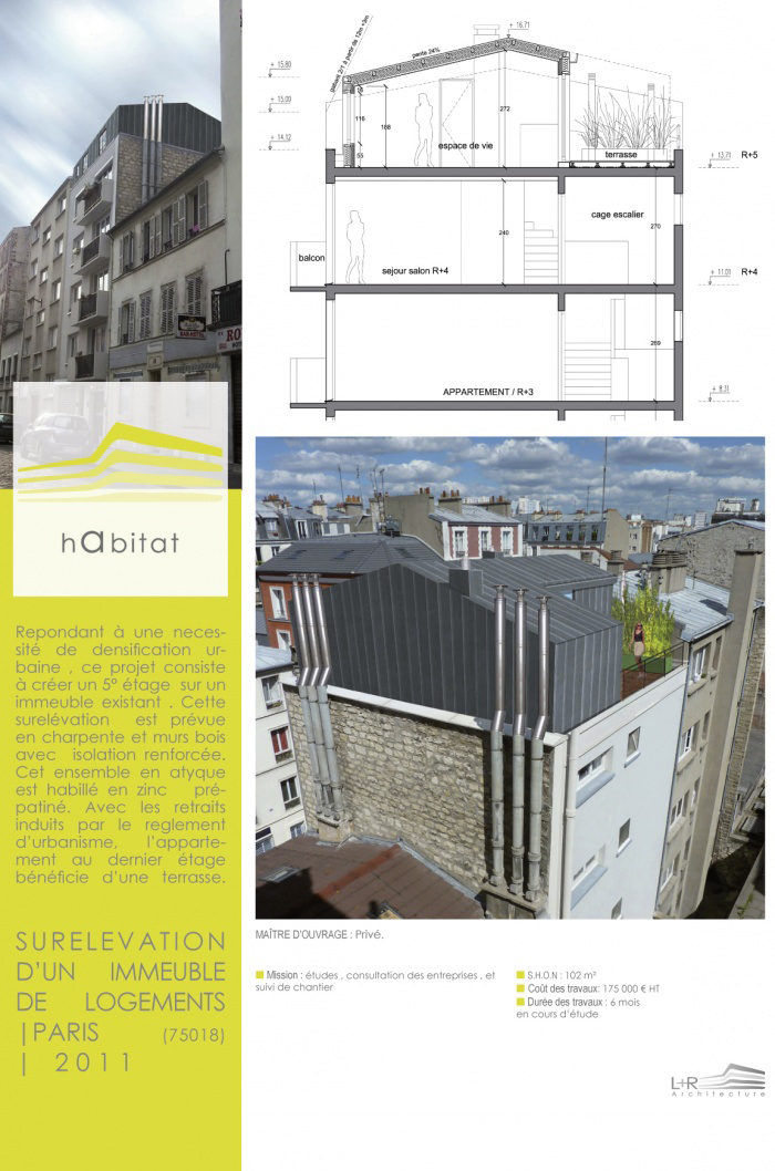 CREATION D'UN APPARTEMENT EN DUPLEX EN SURELEVATION